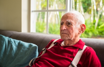 Man with Alzheimer's in a memory care facility